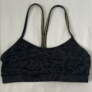 LULULEMON Flow Y Bra Animal Swirl Women's Black & Grey Leopard Print Sports Bra